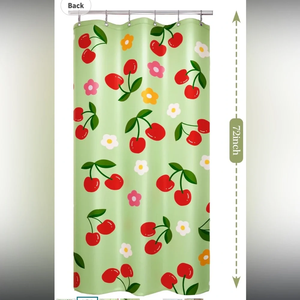 Cherry Fabric Shower Curtain